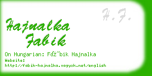 hajnalka fabik business card